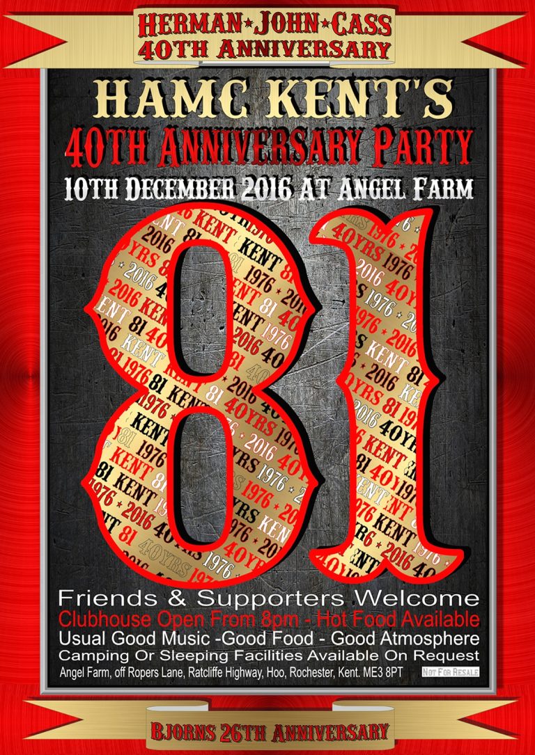 HAMC KENT'S 40TH ANNIVERSARY PARTY